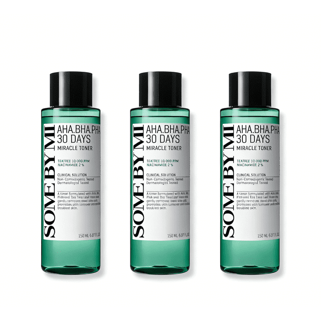 3 PACK Tónico – 5.07 oz, 150 ml – Tónico exfoliante facial coreano con ácido salicílico para todos los tipos de piel – Cuidado diario de los poros y control del sebo con 2% de niacinamida