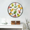 thumbnail image 2 of Yayeee Wall Clock Battery Operated 9.5" Silent Non-Ticking for Living Room, Pink Colorful Leaves, 2 of 8