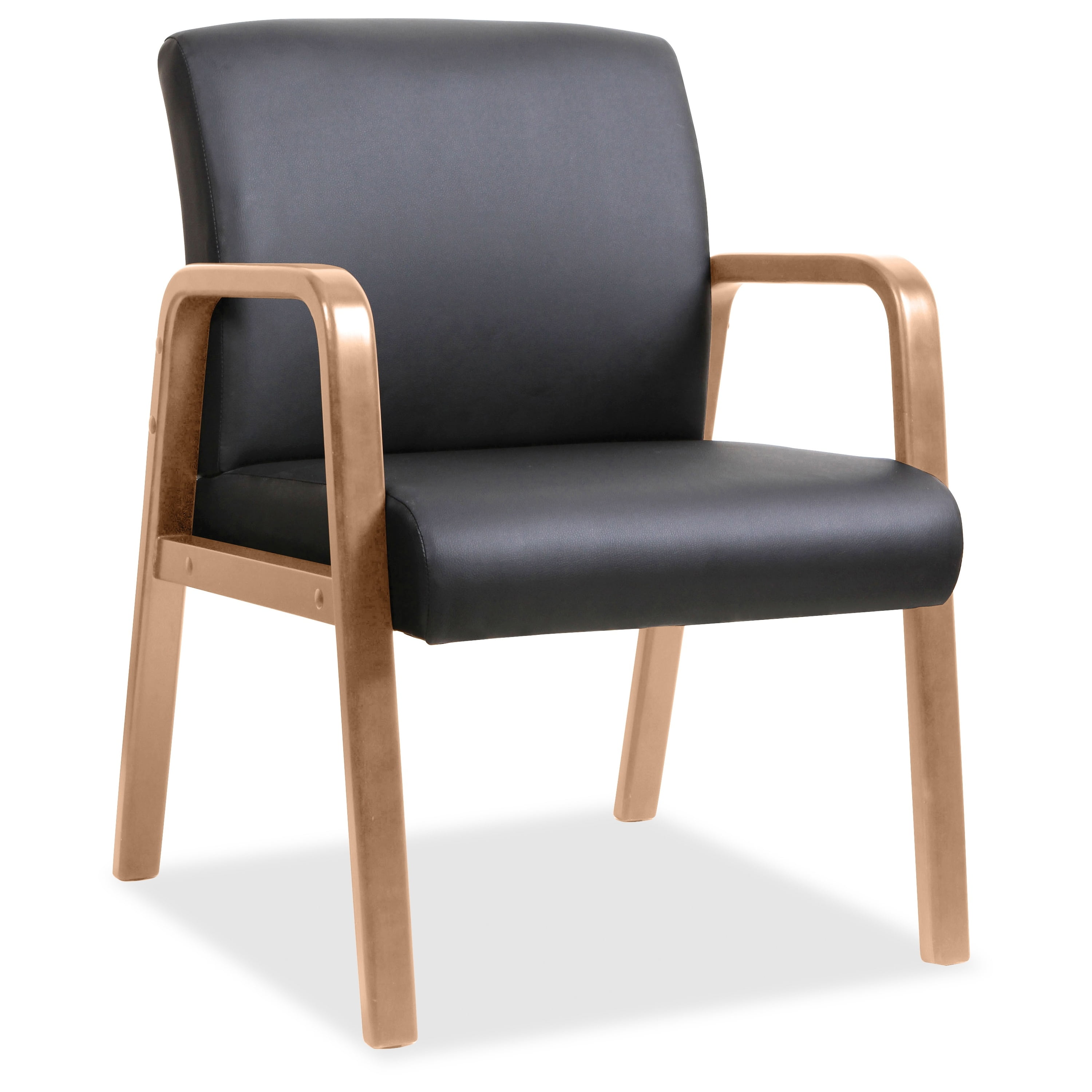 Lorell Leather Guest Reception Waiting Room Chair with Arms