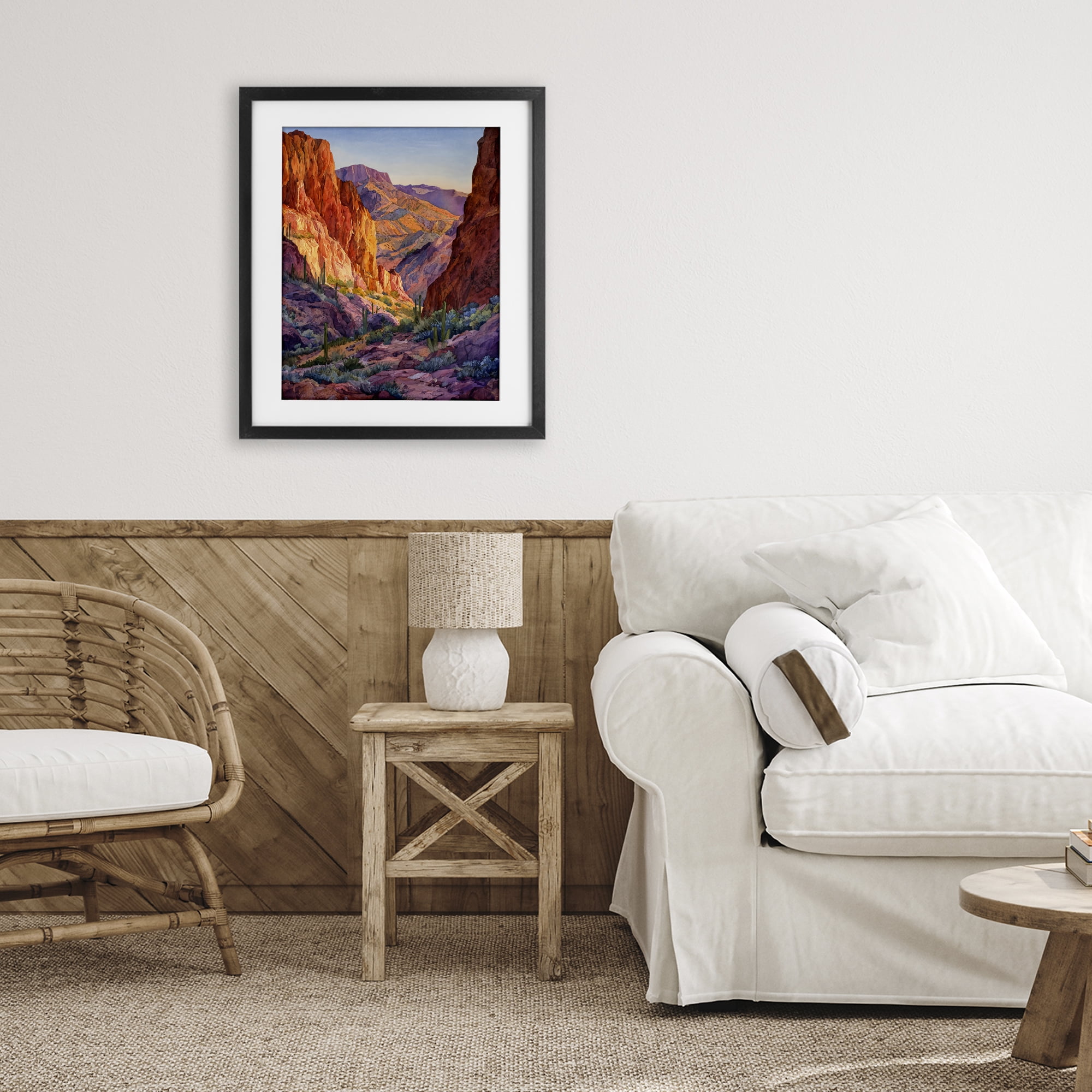 Stupell Industries Western Colors Canyon Black Framed Print Under Glass, design by Franklyn Gregory