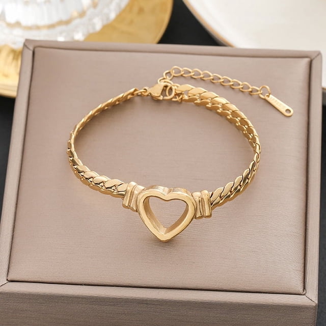 Pulsera de acero de titanio Pulsera de moda personalizada sencilla y combinable para mujer
