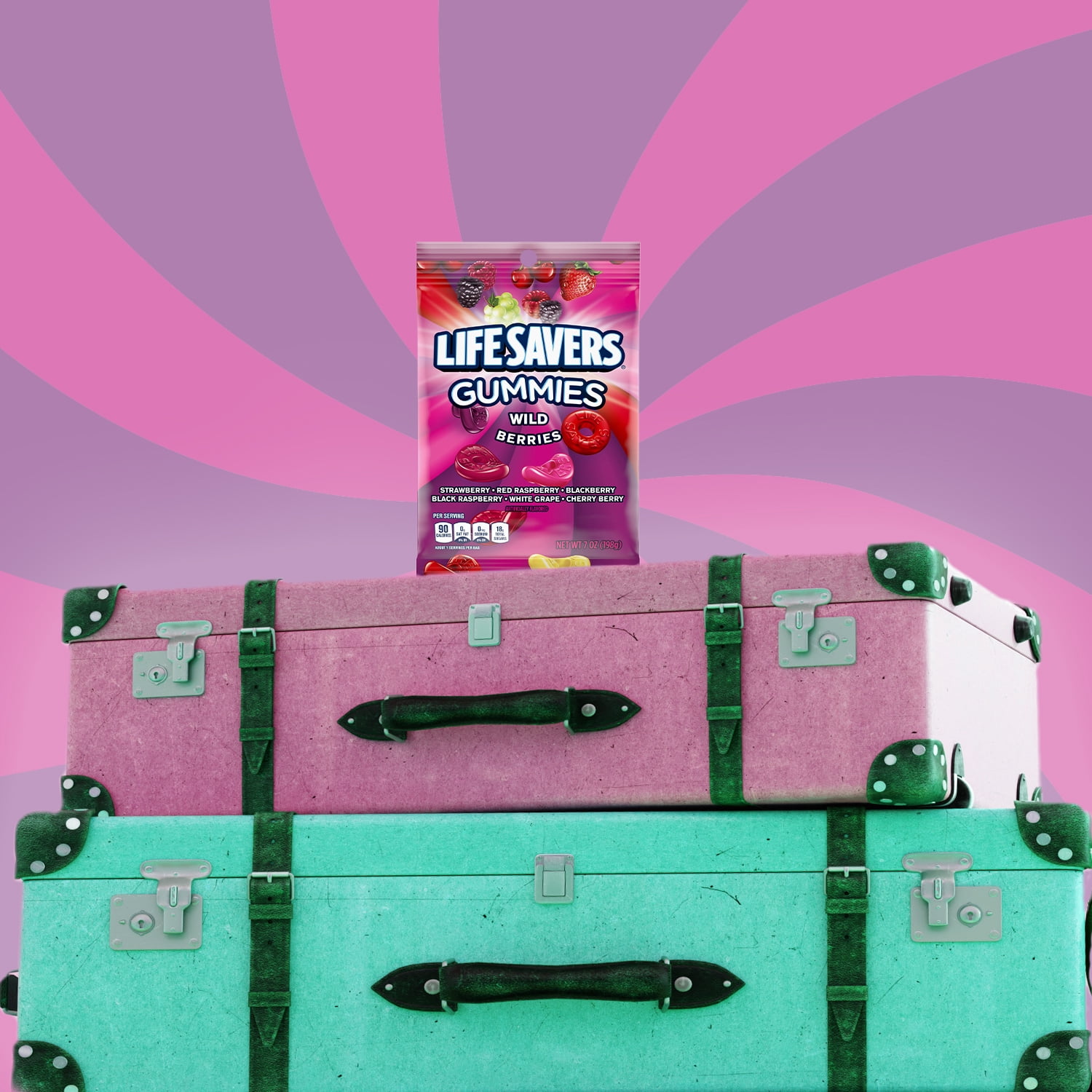 (3 pack) Life Savers Gummies, Wild Berries Fruit Gummy Candy, 7 oz Bag