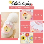 Dog Sunflower Shirts for Small Dogs Puppy Cat T-Shirts Lightweight Soft Cotton Summer Pet Vest Clothes Rabbit Doggie Tee Shirts Kitten Tank Tops Chihuahua Yorkshire Poodle