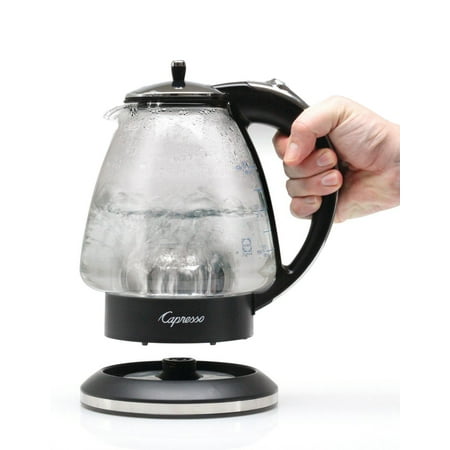 Capresso - H2O Glass 1.42L Electric Kettle - Black/Polished Chrome