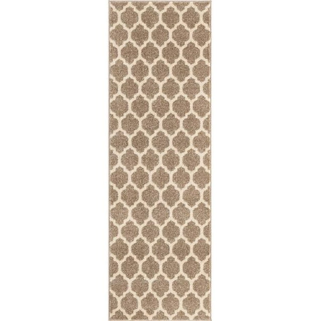 Unique Loom 3128544 2 x 6 ft. Philadelphia Trellis Runner Rug, Light Brown