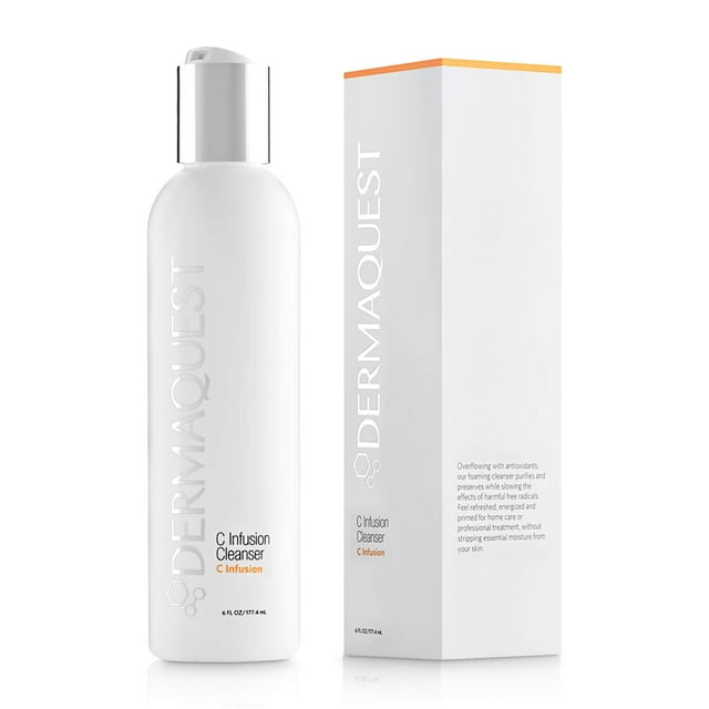 Limpiador facial DermaQuest C Infusion - Limpiador facial antioxidante e iluminador con vitamina C - Lavado facial antienvejecimiento para hombres y mujeres - Para todo tipo de piel (6 oz)