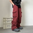 thumbnail image 4 of Summer Cargo Pants Men Oversized Pocket Casual Pants Men Japanese Streetwear Hip-hop Loose Wide Leg Pants Mens Thin Trousers, 4 of 5