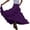 Purple, variant on Women Black Red Layers Satin Long Skirt for Spanish Flamenco Belly Dance Mexico Ballet Folklorico Performance