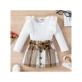 thumbnail image 2 of Kiapeise Toddler Baby Girl Clothes Solid Knit Ruffle Pullover Tops Corduroy Mini Skirts Outfits, 2 of 8