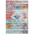 thumbnail image 4 of SAFAVIEH Barbados Aztec Corals Outdoor Runner Rug, Light Blue/Pink, 2'8" x 8', 4 of 9