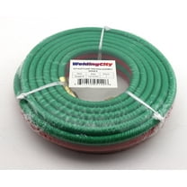 WeldingCity 1/4"-ID 25-ft Grade-R Acetylene/Oxygen (Red/Green) Twin Hose Rubber B-B Fittings for Welding Cutting Heating Gas Processes