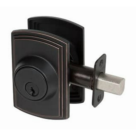 Callan Single Cylinder Deadbolt in Oil Rubbed Bronze Edged