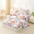 thumbnail image 2 of Manfei Funny Ghosts Flowers Twin Sheets,Happy Halloween Bedding,Pink,3-Piece,1 Fitted Sheet and 1 Pillowcase, 2 of 6