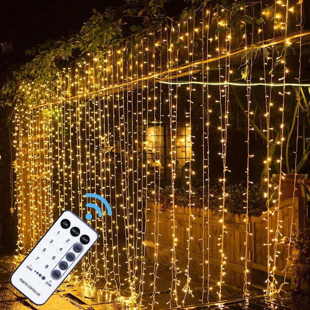 9.8 x 9.8 ft 8 Modes Plug in Fairy Strin MAGGIFT 304 LED Curtain String Lights 