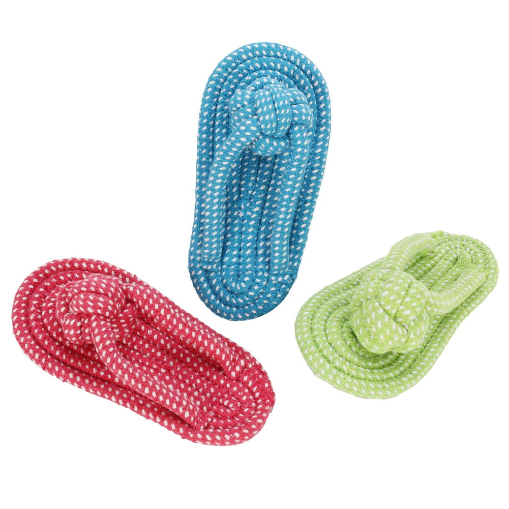 Dog Chew Toy Slipper Shoe Flip Flops Shape Great for Teething Puppies Molar Teeth Cleaning Toy