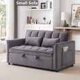 thumbnail image 4 of Aukfa 54" Chaise Futon Convertible Loveseat Sleeper Sofa, 2Pillows, Full Size, Velvet, Dark Gray, 4 of 9