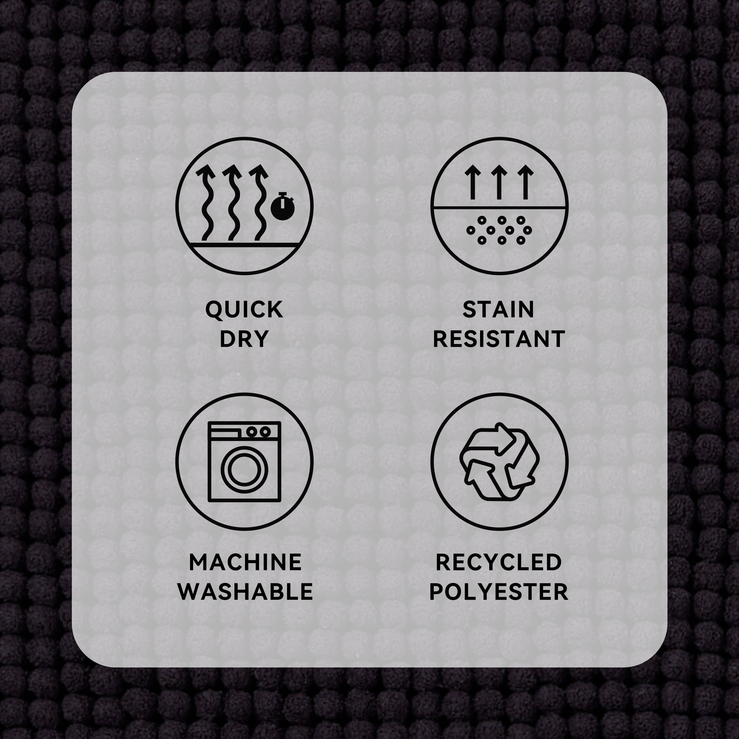 Mainstays Performance Foam Noodle Bath Rugs, 17"x24" Black