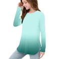 thumbnail image 7 of GigrtiJin 3-12 Years Kids Casual Trendy Tops Gradient Color Round Neck Long Sleeve Slit Shirt Versatile Comfy Blouse, 7 of 7