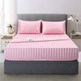 thumbnail image 1 of Juego de cama King Size con sábanas de seda satinada Lanest Housing, color rosa, 1 of 7