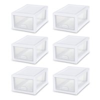 Sterilite 6 Qt. Stacking Drawer White Case of 6