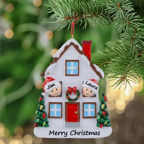 Maxora Personalized Ornaments Customized Christmas ornament House Ornament of 2 Free Customize