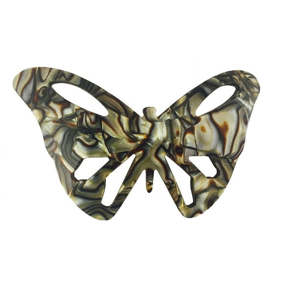 French Amie Paris Butterfly Onyx Large Handmade Celluloid Hair Clip Barrette