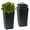 Black, variant on Set of 2 Tall Outdoor Planters,23" Tall Planters for Outdoor＆Indoor Plants,Modern Plant Pots with Drainage Holes＆Water Level Monitor＆Inner Bucket,Automatic Watering,Convenience,for Front Door