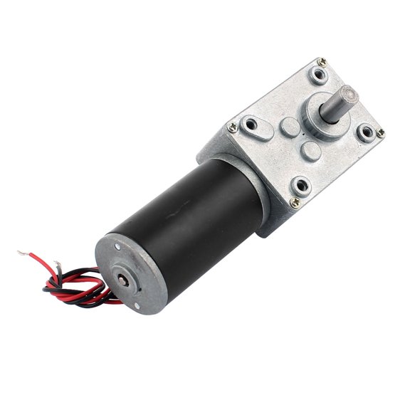 DC 24V 10RPM 8mmx15mm Dual D-Shape Shaft Electric Power Worm Geared Motor