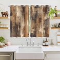 thumbnail image 2 of Brown Abstract Kitchen Curtains Window Panels, Vintage Geometric Gradient Oil Painting Modern Insulated Window Treatment Curtain, Grommet Curtains for Bedroom/Living Room/Bathroom, 2 Piece 52"Wx63"L, 2 of 8