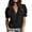 Z115 Black, variant on Womens Flutter Sleeve Blouses Elegant V Neck Ruffle Trim Shirts Comfortable Loose Fit Summer Boho Tops Khaki,M