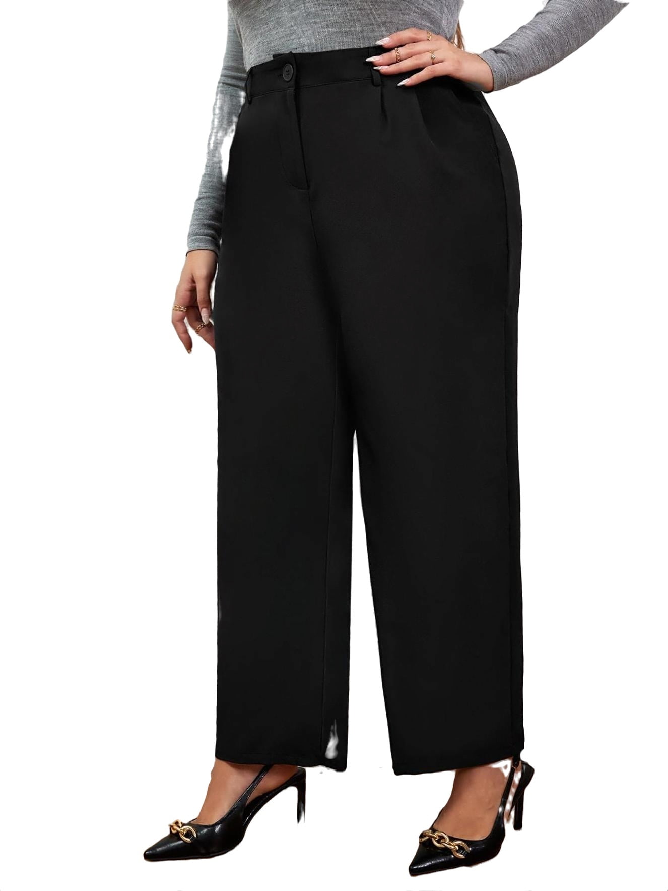 Solid Straight Leg Black Plus Size Suit Pants Women s Plus Walmart solid-straight-leg-black-plus-size-suit-pants-women-s-plus-walmart
