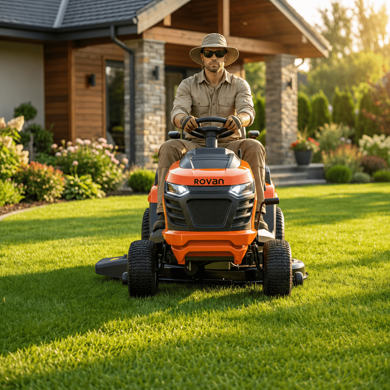 Rovan 36" Gas Riding Lawn Mower, 11.5 HP Briggs & Stratton Engine, 7-Speed Lawn Tractor