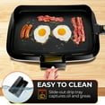 thumbnail image 7 of Casualife Electric Griddle with Removable Grease Guard, Adjustable Temp Control, Non-Stick Griddle, 12" x 18", Black, 7 of 7