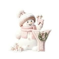 thumbnail image 5 of Uutvery Pink Snowman Initial Ornaments, 2D Acrylic Christmas Tree Decorations, 26 Letter Personalized Alphabet Pendant for Holiday DIY Crafts, Home Party Supplies, Festive Keepsake Gift, 5 of 6