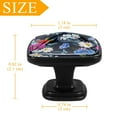 thumbnail image 4 of 4 Pcs Cabinet Handle Drawer Pulls Floral Blue Flower Knobs with Screws Square Furniture Office Cabinet Knob Decoration, 4 of 7