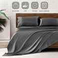 thumbnail image 6 of MR&HM Satin Sheet Set King 4 Pcs, Silky Elegant Luxurious King Size Bed Sheets, with Flat Sheet, Deep Pocket Fitted Sheet for Mattress and Matching Satin Pillow Cases (King Size, Dark Grey), 6 of 7