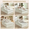 thumbnail image 6 of Lovableguy Chenille Oversized Chaise Lounge Chair Indoor with Ottoman,Corduroy Deep Seat Lounge Sofa Chair,Comfy Reading Chair for Living Room,Bedroom,White, 6 of 9