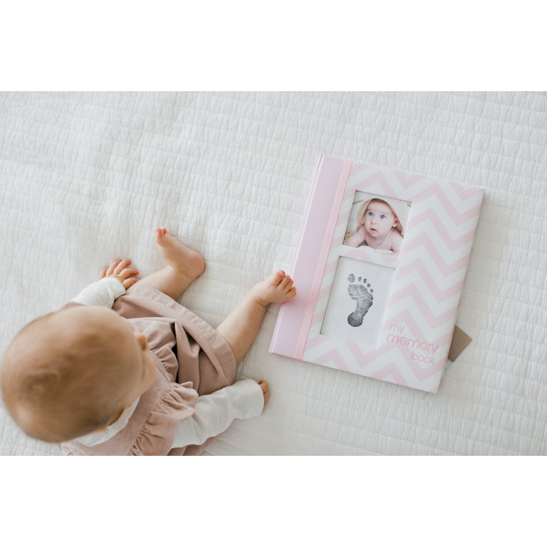 Pearhead Linen Baby Memory Book - Pink Linen