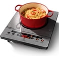 thumbnail image 1 of Karienvir Single Burner Electric Cooktop, Portable Electric Stove 110v with plug, Touch Control, Safety Lock, Timer, Kitchen Cooking Cooktop With 9 Power Levels, 1800W(Grey), 1 of 7