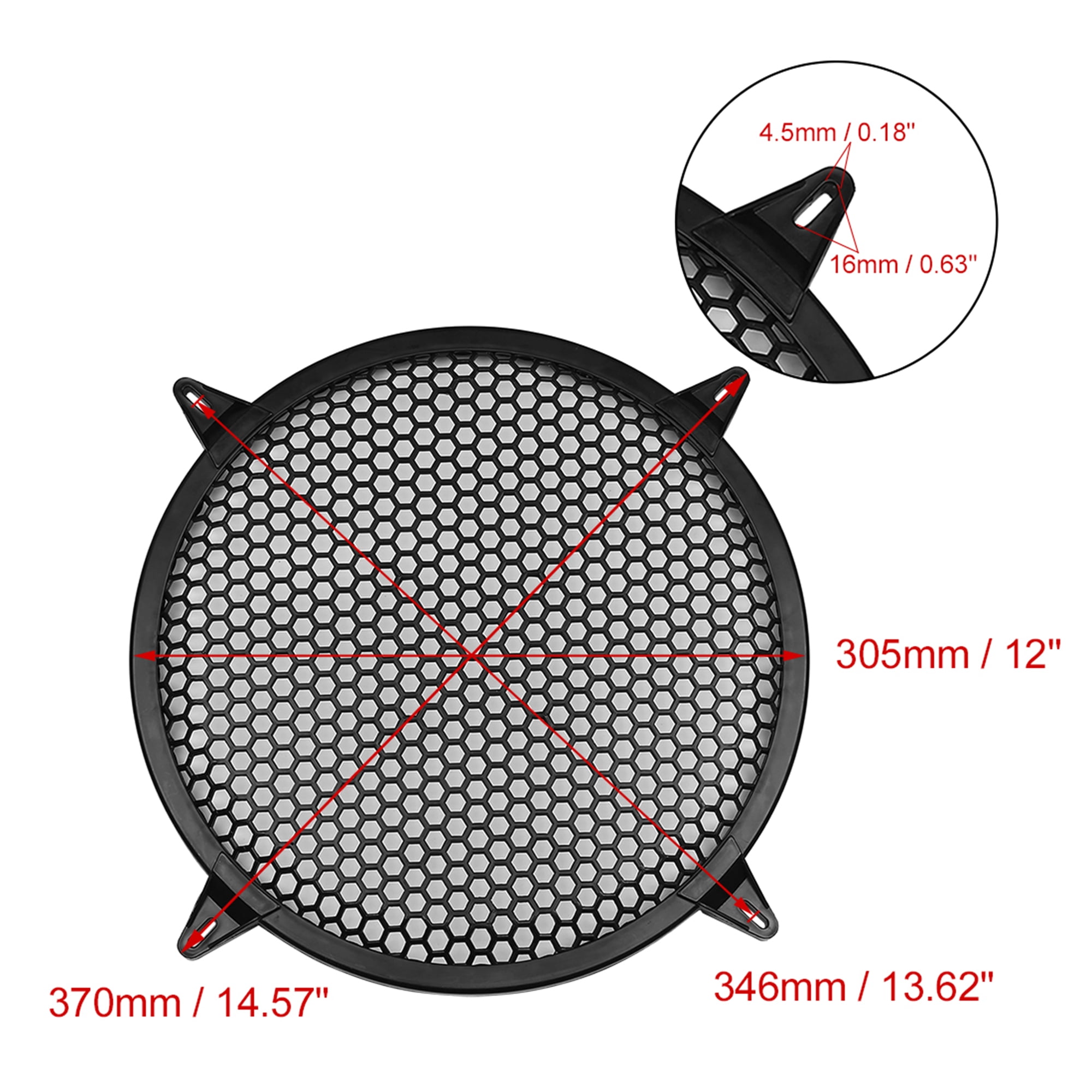 Unique Bargains 2pcs Car Speaker Cover Woofer Subwoofer Grill 12"