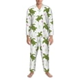 thumbnail image 3 of Naloa Cute Turtle Men’s Pajamas Set - Long Sleeve Button Down Sleep Shirt and Pajama Bottoms Sleepwear Set-Small, 3 of 7