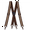 Brown Tan, variant on Buyless Fashion Heavy Duty Suspenders for Men - 48" Adjustable Straps 1 1/2" - X Back with Strong Hooks - 5146-Red