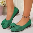 thumbnail image 3 of Green Bow Accent Flat Shoes For Women With Soft Leather Comfortable Mary Jane Design Breathable And Lightweight Perfect For Walking And Errands, 3 of 9