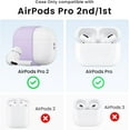 thumbnail image 2 of Compatible with AirPods Pro 2 Case-Cover (2022) & 1st Liquid Silicone Soft Case for AirPods Pro 2nd Generation Shock-absorbing Protective Case Visible LED Front Cover with Carabiner-Purple, 2 of 5