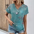 thumbnail image 1 of Fiudx Liquidación de Ofertas Flash Top Informal de Primavera y Verano de Manga Corta con Cuello En V para Mujer, 1 of 4