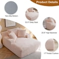 thumbnail image 3 of AVENIX 66" Oversized Chaise Lounge Chair Indoor, Boneless Cloud Sofa Bed, No-Assembly Deep Seat Sleeper Couch for Living Room,3 Pillows,Corduroy Blush Pink, 3 of 8