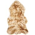 thumbnail image 3 of Safavieh Sheep Skin Collection SHS121D Handmade Rustic Glam Genuine Pelt 3.4-inch Extra Thick Accent Rug, 2' x 3', Off White / Coco Brown, 3 of 4