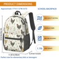 thumbnail image 3 of Rooster and Flower White Pattern 17" School Backpacks for Teens,Waterproof Oxford Fabric,S-Shape Padded Straps for School,Travel,Hiking,Camping, 3 of 6