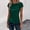 Green, variant on Women's Draped Satin Blouse Short Sleeve Cowl Neck Dressy Work Shirts L