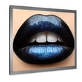 thumbnail image 2 of Designart 'Girl Lips With Black and Blue Lipstick' Modern Framed Art Print, 2 of 4